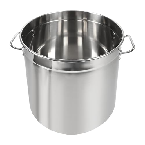Olla de 50 litros con tapa de acero inoxidable, con asas y tapa retráctil, diámetro interior 40 cm, para desayunos de hoteles, eventos de catering
