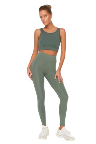 Pantalones de yoga para mujer en color caqui de estilo deportivo roller