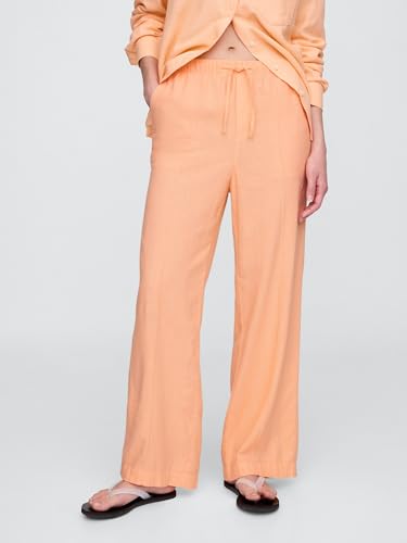 Image of Gap Womens Wide Leg Linen Pull on Pant