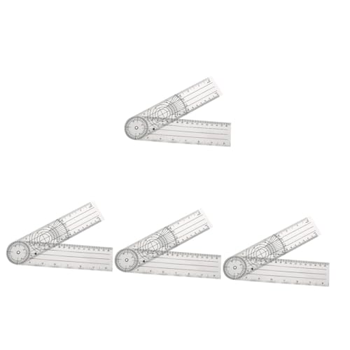 DOITOOL Angle Gauge Digital 4pcs 360 Ruler Goniometer Angle Protractor Plastic Angle Protractor to Rotate Corner Suite Goniometer Knee Measurements