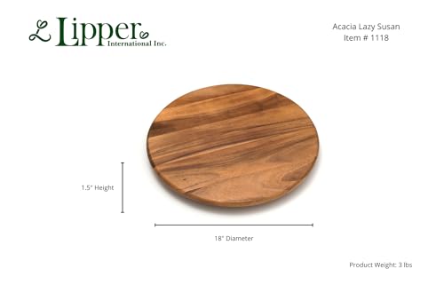 Lipper International 1118 Acacia Wood 18-Inch Lazy Susan Kitchen Turntable thumb #3