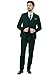 MAGE MALE Mens Two Button 3-Piece Suits Slim Fit Tuxedo Set with Blazer Jacket Vest & Pants for Wedding Prom Business Dark Green