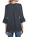 Lotusmile Professional Tops for Women for Work, Women's Dressy Bell Sleeve Blouse Loose Fitting Chiffon Work Clothes for Women Office Professional (Lava Grey, XL)
