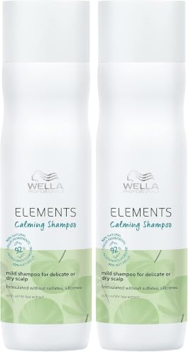 Image of Wella Professionals Elements Calming Shampoo | 250 ml | Gentle, Mild Hair Cleanser | Sulfate, Silicone & Paraben Free | 92% Natural Origin Ingredients (Pack of 2)