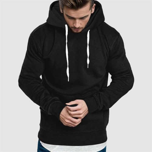 Men's Loose Pullover Hooded Patchwork Color Large Sweatshirts3