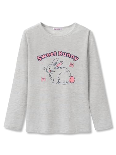 Image of Girls Long Sleeve T-Shirt Cute Versatile Basic Casual Top Size 6-18 | Soft Stretchy Tee for All Day Comfort, Versatile Layering Top for Cold Days, Cute Casual Style for Girls, Durable Easy Care