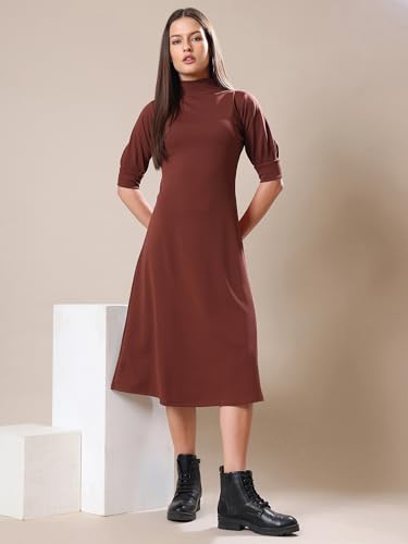 Image of PURVAJA Women's A-Line Knee Length Dress (Bely-123-130)