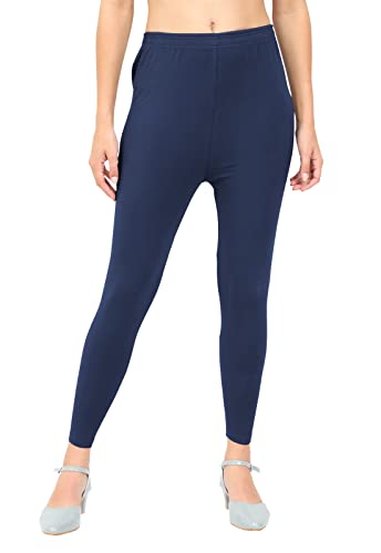 Image of POPOLO Women's Super Soft Ankle Length Cotton Lycra Solid Stretchable Legging