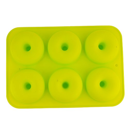 Selecto Bake Silicone Donut Moulds, Silicon Doughnut Mould Large Non-Stick 6 Cavity Molds Doughnut Tray Donut Pan Bagel Baking Tin Muffin Cupcake Biscuit Doughnut Maker Bakeware, Green
