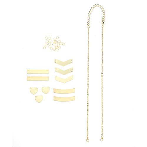 Cousin DIY Stamp & Go Metal Stamping Bar Pendant Blank Necklace Kit in Gold