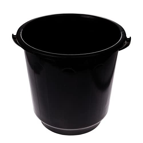 Image of Kuber Industries Plastic Bucket for Bathroom|Bucket for Bathing|Unbreakable with Handle|16 Liter (Black)