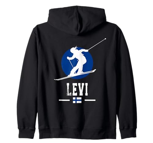 Levi Finland Ski Resort Finlandesa Laponia Esquí Souvenir Sudadera con Capucha