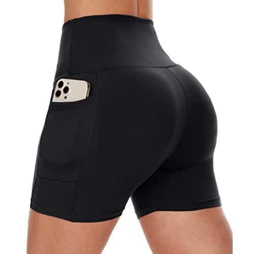 CAMPSNAIL Biker Shorts Women with Pockets – 3″/5″/8″ High Waisted Workout Spandex Tummy Control Gym Running Yoga Shorts