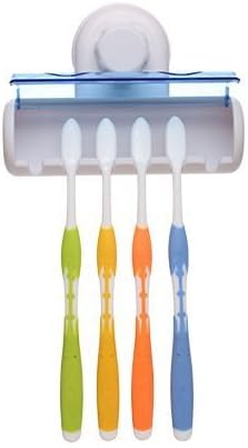 Wikor Toothbrush Holder Set with Cover Wall Mount Stand 6 Set Home Bathroom Toothbrush SpinBrush Suction Holder