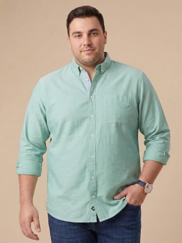 Image of Thomas Scott Men's | Plus Size | Regular Fit | Long Sleeves | Button-Down Collar | Oxford Fabric | Casual | Shirts for Men