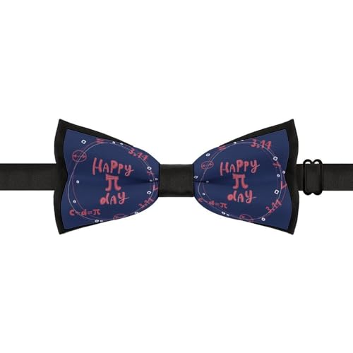 GoasNei Funny Pi Day Spiral Pi Math 3.14 Bow Tie for Men Adjustable Necktie Funny Tie Neck Ties for Weddings Party