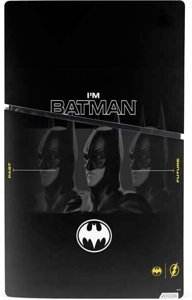 Skinit Decal Gaming Skin Compatible with PS5 Slim Digital Edition Bundle - Officially Licensed DC Comics The Flash Movie: I am Batman Past to Future Design