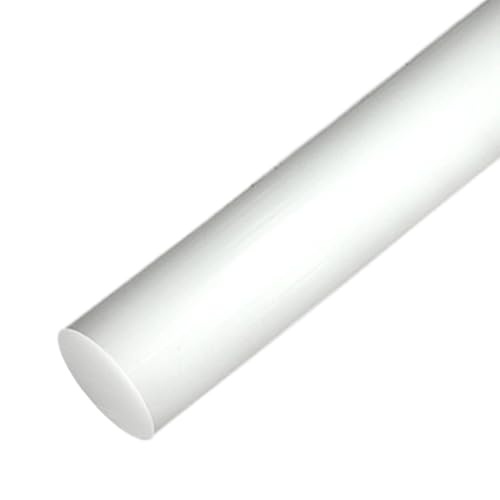 1Pack Round Acetal Copolymer Rods - 2 -Inch Diameter and 12-Inch Length Opaque White Acetal Copolymer Rods （POM-C） Standard Tolerance Perfect for Non-Marring Fixtures(2in×12in)