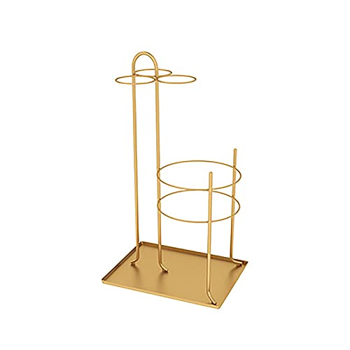 Soporte para paraguas de diseño creativo de metal dorado premium para oficinas y hoteles 1