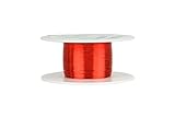 TEMCo 36 AWG Copper Magnet Wire - 2 oz 1548 ft 155°C Magnetic Coil Red