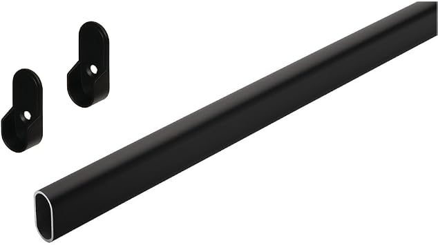 Hafele Oval Closet Rod - Complete With End Supports - Synergy Collection - Aluminum - 47 15/16" Long - Dark oil rubbed bronze