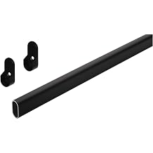 Hafele Oval Closet Rod - Complete With End Supports - Synergy Collection - Aluminum - 47 15/16" Long - Dark oil rubbed bronze
