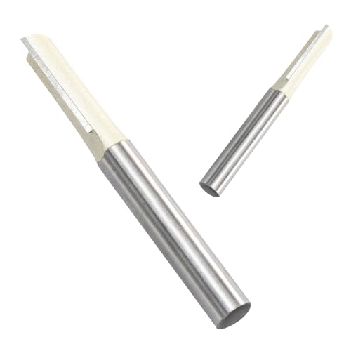 LifCratms 2 Pcs 1/4 Shank, Double Flute Straight Router Bit, 1/4