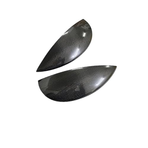 カーボンファイバー製 車のヘッドライト眉毛カバー 光沢ブラック フロントアングリーアイリッド MINI F54 CLUBMAN F57 CABRIO F55 F56に対応(Real carbon)