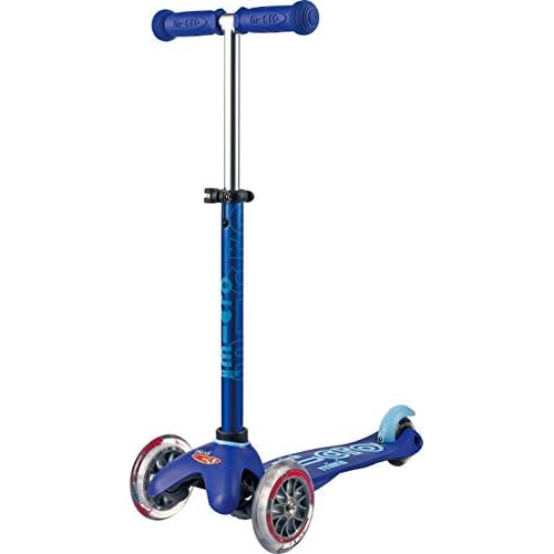 Micro Kickboard | Mini Kids Scooter for Ages 2-5 | Children up to 110 lbs | 3 Wheel Lean-to-Steer Design | Adjustable T Bar | Smooth Ride PU Wheels | Swiss Design (Blue)