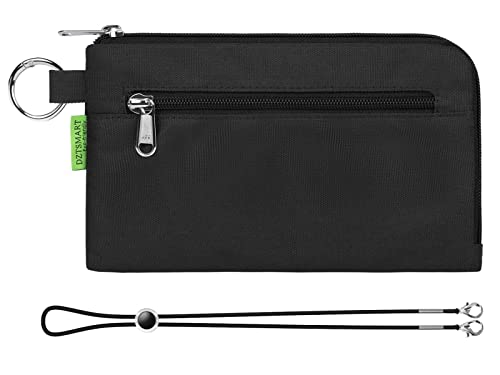 DZTSMART Maskenbox, Masken Aufbewahrungsbox Tragbare für Staubmasken, mit Schlüsselbund, mit 1 Stück Masken Verstellbare Lanyards für Outdoor Reise, für Unterwegs Schule Büro (Schwarz) Cover