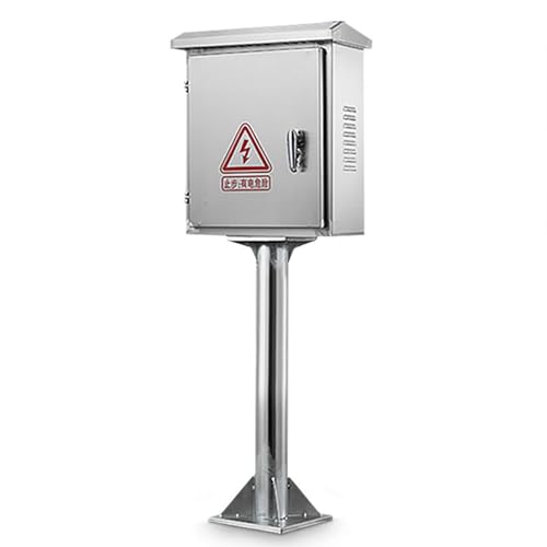 Scatola di derivazione elettrica in Acciaio Inox Resistente alle intemperie - Armadio di Giunzione da Pavimento da 100 cm con Piastra di Montaggio per progetti elettrici Esterni, Resistente