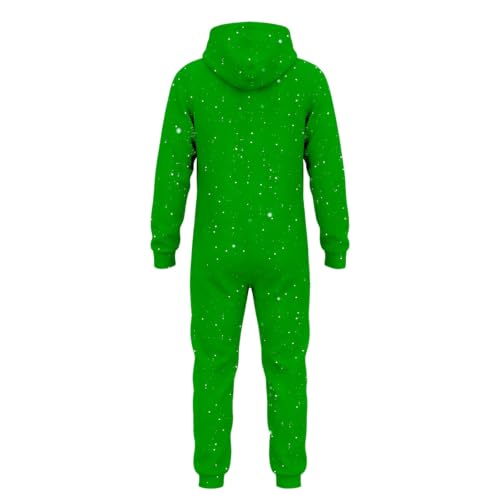 Men Santa Elf Cosplay Hooded Onesie Funny 3D Fake Muscle Printed Jumpsuit - image 5