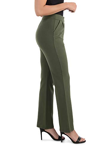 Fruit of the Loom Women's High Waisted Pleated Fit and Flare Pants3