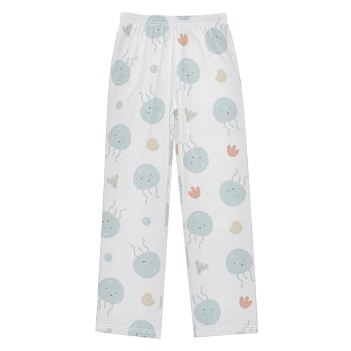 Boys' Pants Cute Jellyfish Sea Blue Long Bottoms Jogger Pants Elastic Waist Trousers with Pockets S-XL