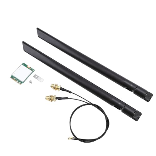 Tarjeta inalámbrica Zunate WiFi 6E M.2 con Bluetooth 5.3, Triple Banda 2.4G/5G/6GHz, 160MHz, MU-MIMO, antenas externas duales de 8db para laptop y PC miniatura 5
