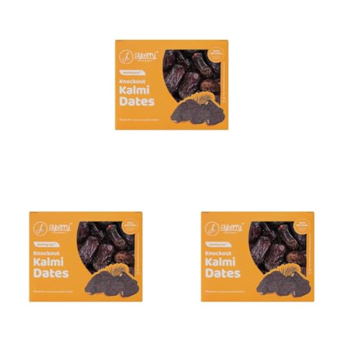 Image of Flyberry Gourmet Kalmi Dates (Khajoor /Khajur) 400g | 100% Natural | Rich in Calcium, Iron and Potassium | Instant Energy (Pack of 3)
