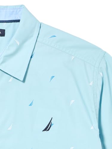 Image of Nautica Boys Short Sleeve Woven Button-Down Shirt. Light Weight & Breathable