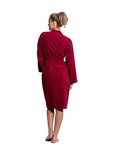 Image of Turkuoise Soft & Absorbent Towel Robe, 100% Cotton Turkish Terry Cloth Kimono Bathrobes for Women