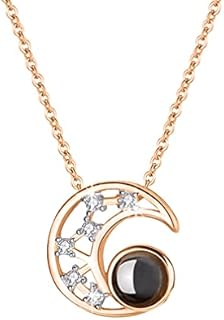 VHIONER Photo necklace for Women Personalised Projection silver necklace custom Love Heart Picture pendant,Friendship Birthday Anniversary Memorial jewellery Gifts friend Wife Mother Daughter Girl
