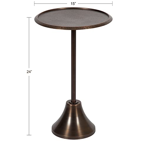 Kate And Laurel Sanzo Metal Side Table, 15X15X24, Bronze #TOP2