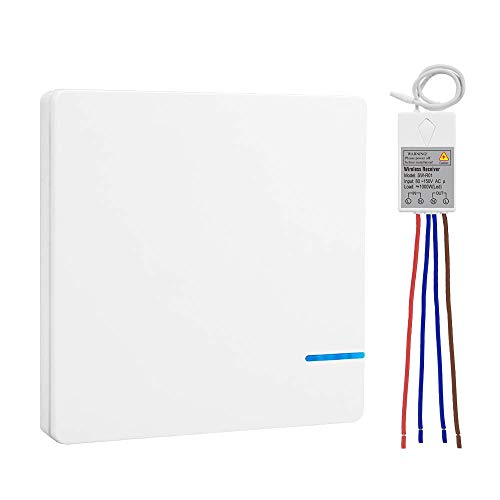 Thinkbee Wireless Light Switch Kit, Lamp Remote Switch with Mini Receiver, Outdoor 600m Indoor 50m Remote Control IP66 Damp Proof for Ceiling Lamp LED Bulbs Thinkbee Wireless Light Switch Kit, Lamp Remote Switch with Mini Receiver, Outdoor 600m Indoor 50m Remote Control IP66 Damp Proof for Ceiling Lamp LED Bulbs