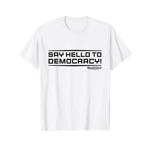 Helldivers 2 Sony PlayStation Game Say Hello To Democracy T-Shirt