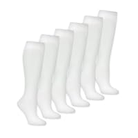 Bahob® 6 Pairs Kids Girls Plain Knee High Socks Back to School Cotton Rich Socks 2-15 Years (8-13 Years, White)