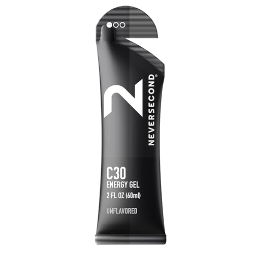 Neversecond C30 Energy Gel, Performance Nutrition & Hydration, Never2 Energy Gel for Ultra Triathlons, Cycling & Marathons (Unflavored, 12-Count Pack)
