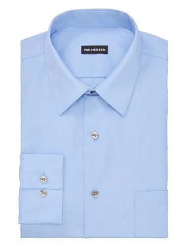Image of Van Heusen Men's Poplin Regular Fit Solid Point Collar Dress Shirt