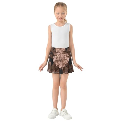 Preppy Girls Skorts Athletic Shorts Toddlers Tennis Skirts Flowy Skirt Flowers Dark Pink Floral 4t3