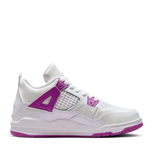 NIKE Little Kid's Jordan 4 Retro White/Hyper Violet (FQ1312 151) Preschool PS - Size 10.5c3