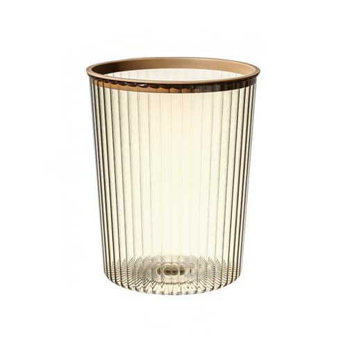 Uevmo ゴミ箱 シンプル 透明 リビング バスルーム 室内 オフィス トイレ お風呂 蓋なし プラスチック バスルーム 省スペース (イエロー,S)