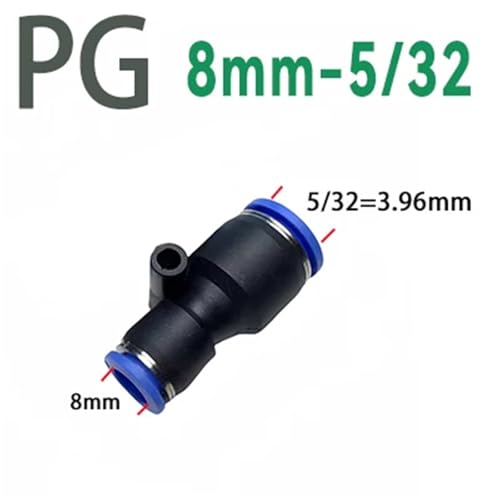 Conector neumático PG de 8mm a 5/32 pulgadas con reducción de diámetro variable 3