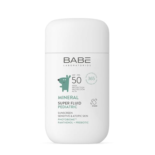 Laboratorios Babé - SUPER FLUID MINERAL PEDIATRIC SPF 50 - Protector Solar Infantil | 100% Mineral | Alta Protección SPF 50 | Especial para Piel Sensible y Atópica